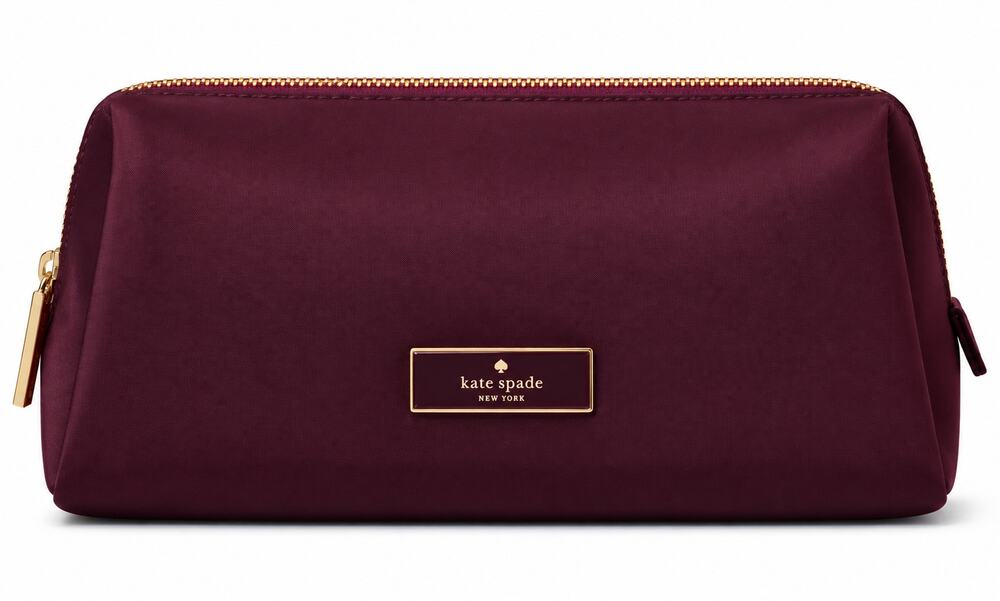 Kate Spade Carter Deep Cherry Nylon Cosmetic Pouch NWT | Luxe Beauty Bag NWT - Picture 1 of 5